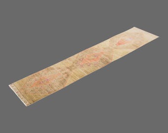 Sunstone of Kars, Vintage Turkish Rug, 2 x 13 ft Rug, Vintage Runner