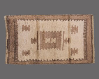 4x6 Moroccan Beni Ourain Rug,Vintage Handmade Wool Tulu Flokati Rug