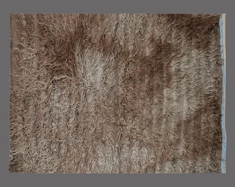 3x5 Moroccan Beni Ourain Rug,Vintage Handmade Wool Tulu Flokati Rug