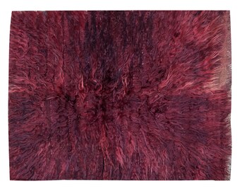 2x3 Turkish Handmade Wool Shaggy Rug,Bohemian Beni Ourain Rug,Flokati Rug