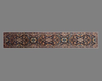 Antique Extra Long Oushak Runner Rug 3'0" x 16'5" | 90 x 500 cm Vintage Turkish Wool Rug, Handwoven Corridor Runner, 60+ Years Old