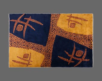 Authentic Vintage Wool Rug from Turkey – 5'1" x 7'8" | Hand-Spun Wool • Traditional Anatolian Tribal Carpet • Small Bohemian Area Rug