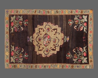 Turkish Rug, Vintage Rug, 5 x 7'7 feet, Oushak Rug, Antique Rug, Oriental Rug, Handmade Rug, Decorative Rug, Muted Rug, Old Rug,Area Rug