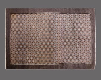 Velvet Mosaic of Oushak, Vintage Turkish Rug, 4 x 7 ft Rug, Vintage Rug