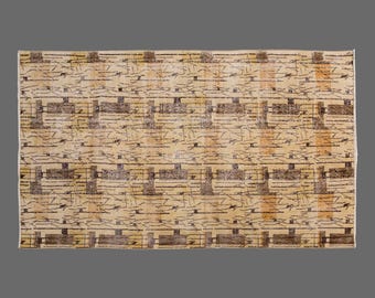 Vintage Oushak Turkish Rug: Abstract Mid-Century Modern Design, 5x8 ft