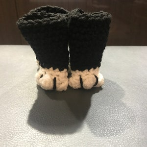 Crochet Cat Paw Chair Socks Black