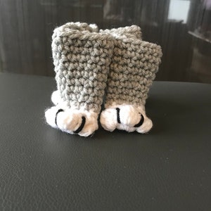 Crochet Cat Paw Chair Socks Grey