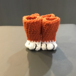 Crochet Cat Paw Chair Socks Orange