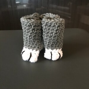 Crochet Cat Paw Chair Socks Dark Grey