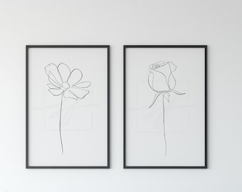 Minimalist Rose One Line Drawing