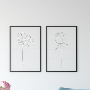 Minimalist Rose One Line Drawing