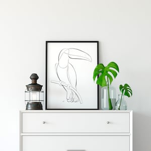 Toucan Minimalist One Line Drawing, Digital Download