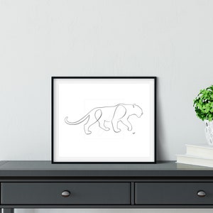 One line panther minimalist drawing