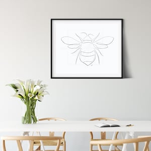 Minimalist Bee One Line Drawing