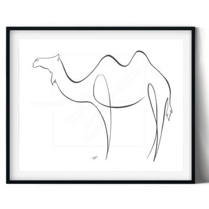 Camel continuous line minimalist digital download