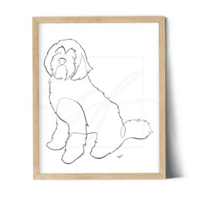Labradoodle continuous Line, Minimalist, Digital Download
