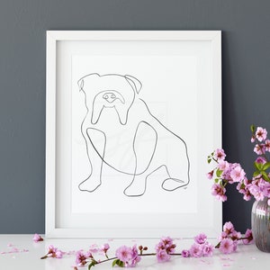 Minimalist Bulldog one line drawing