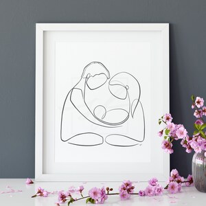 Mom & Dad With Baby, Minimalist, One Line Drawing, Digital - Etsy