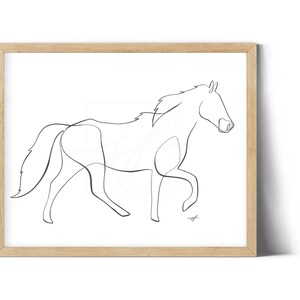 Horse Minimalist Continuous Line Drawing, digital download