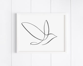 Bird One Line Drawing, Digital Download