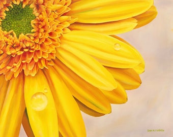 Yellow Daisy Oil Painting Print