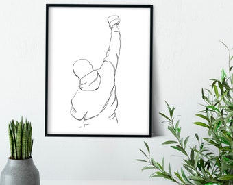 Rocky Movie Minimalist One Line Drawing, descarga digital
