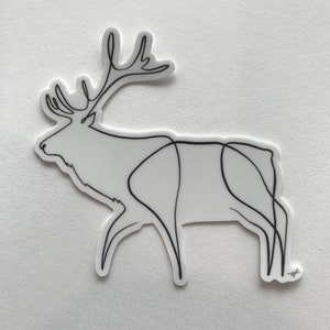 STICKER Elk One Line Drawing Waterproof Sticker