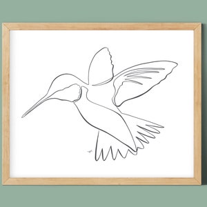 Humming Bird One Line Drawing, digital download