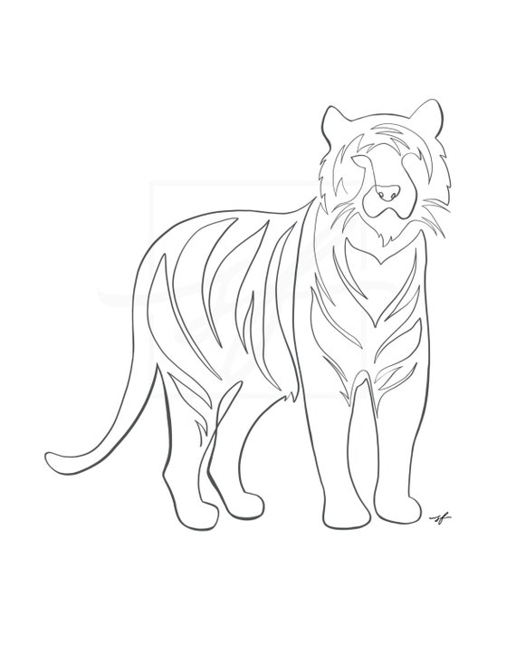 Tiger Line Art | Poster