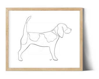 Beagle one line minimalist drawing