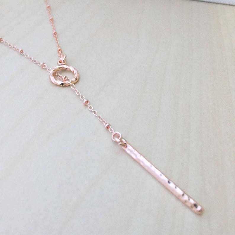 Rose Gold Lariat necklace