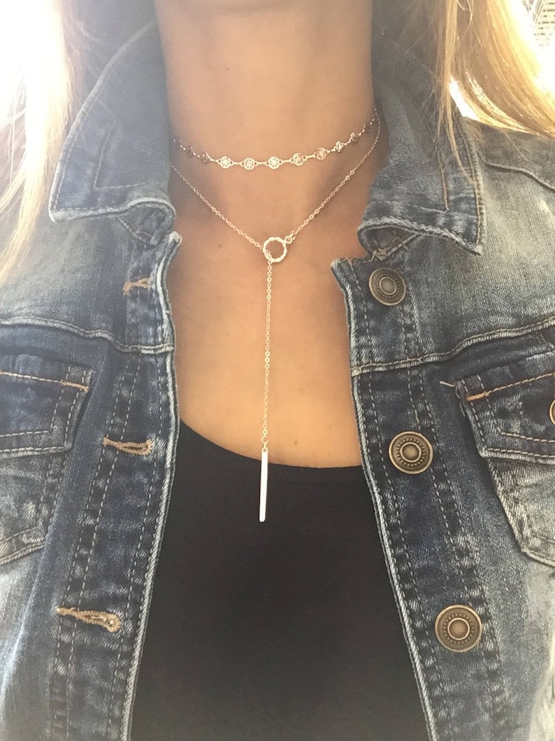 Rose Gold Lariat necklace