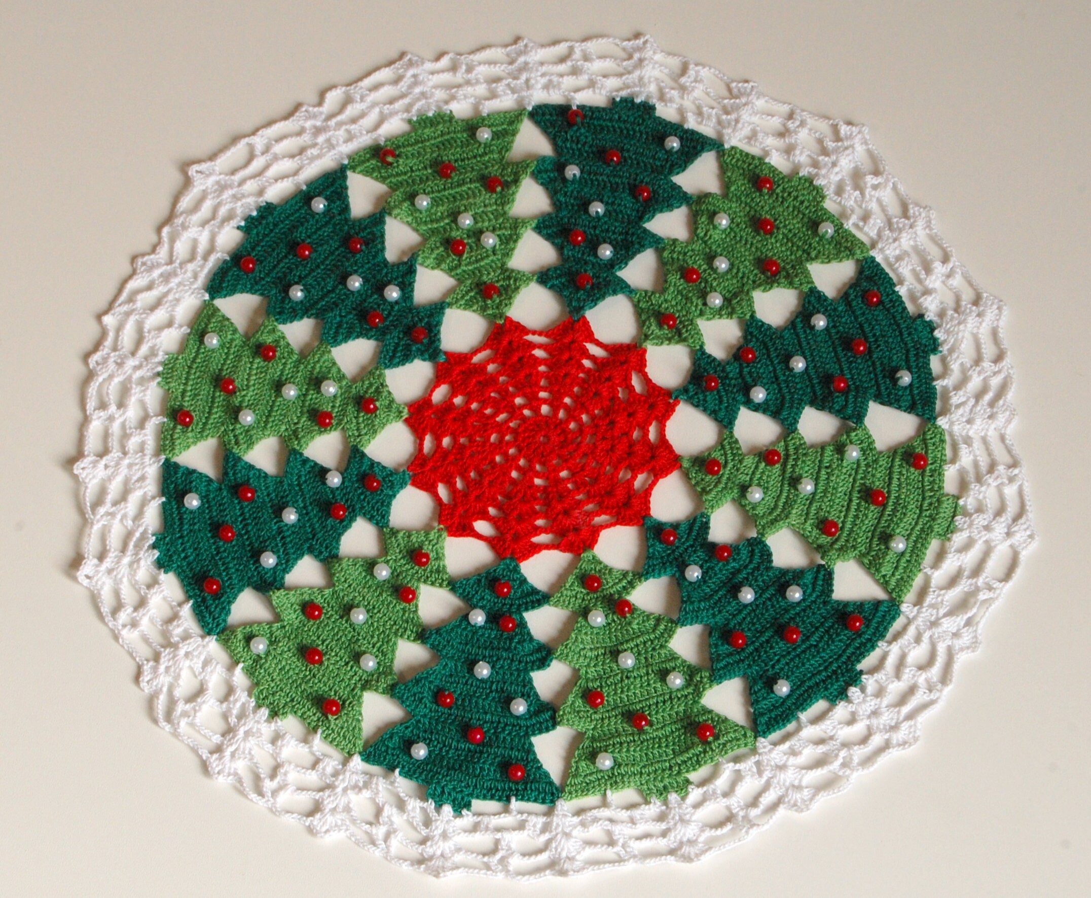 Crochet Doily Christmas Doily Christmas Tree Doily Christmas Etsy