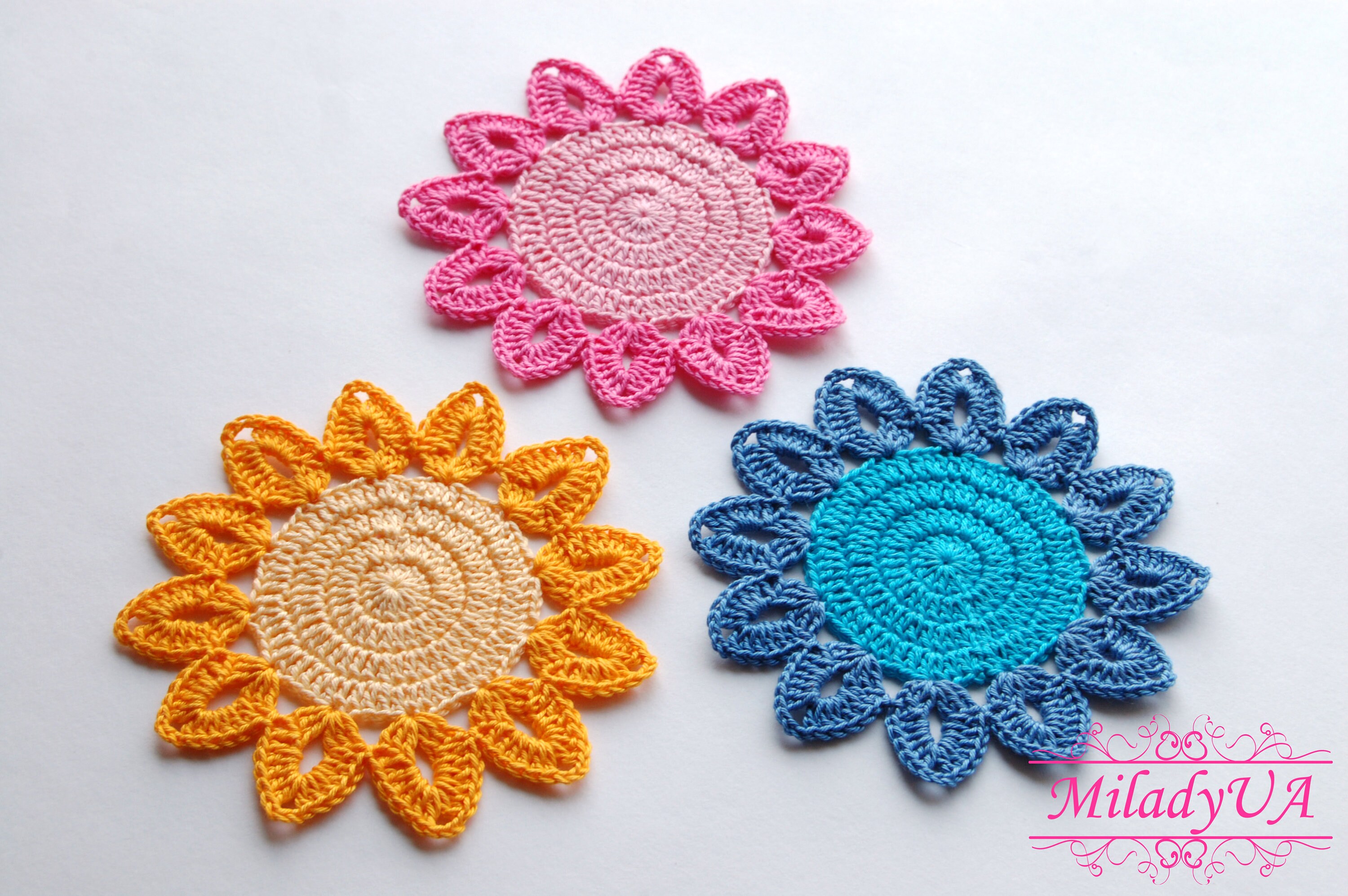 Flower Coasters Crochet Pattern, Easy Crochet PDF Pattern for Beginner ...