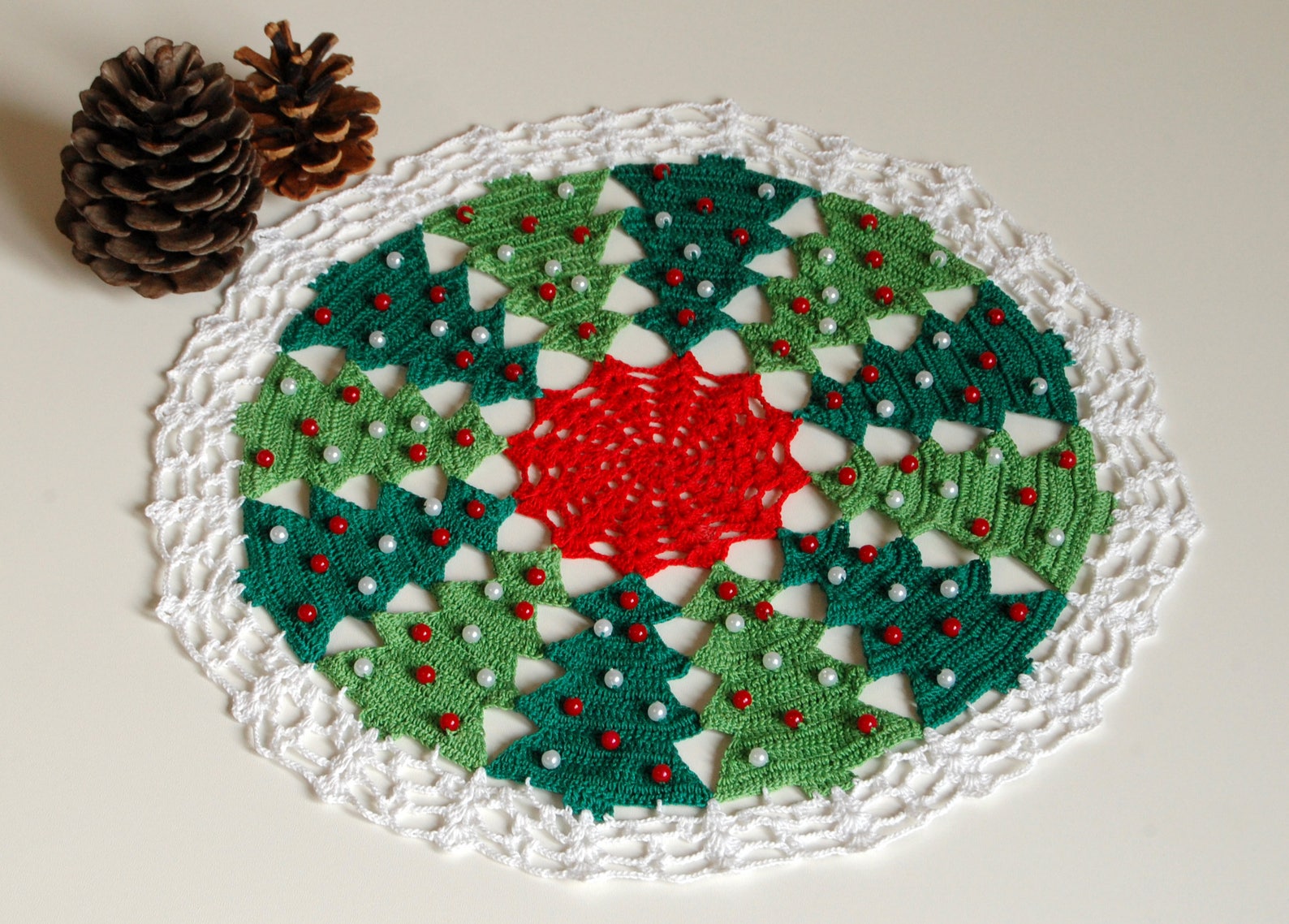 Crochet Doily Christmas Doily Christmas Tree Doily Christmas Etsy
