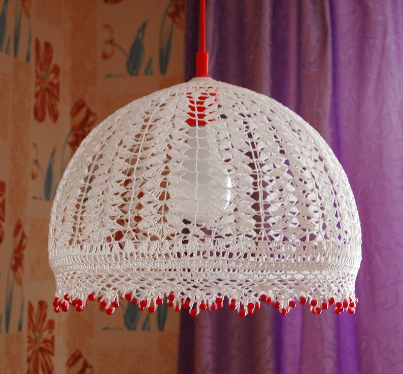 Crochet Chandelier Pendant Light Hanging Lamp Bedroom Lighting Image 0