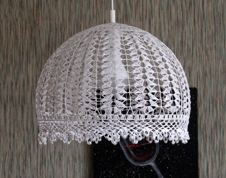 Pendant Light Hanging Lamp Crochet Chandelier Bedroom Lighting Kitchen Lampshade Housewarming Gift Boho Home Decor Ceiling