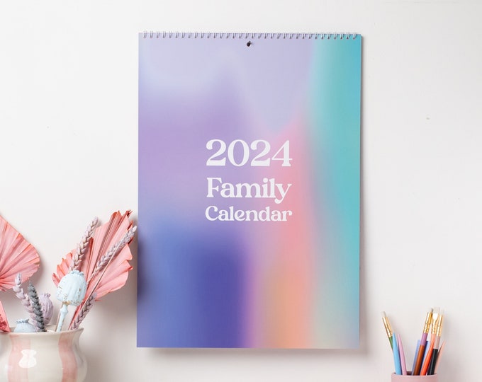 2024 Family Wall Calendar, A3 Family Planner, 4 Column Planner, A3 Wall