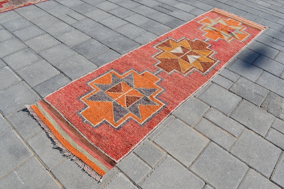 Vintage Turkish Oushak Runner Rug: 2.7 x 10.7 ft, Wool & Cotton