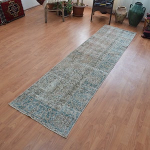 Vintage Turkish Oushak Runner Rug: Pastel Colors, Wool & Cotton (2&#39;0x8&#39;3 ft)