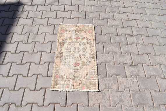 Doormat Rug Area Code Doormat,6118 Handknotted Rug,Mini Doormat,Entry Rug Antique Rug Wool Small 2'3x3'1 ft Oushak Rug MINI RUG