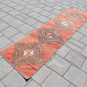 Vintage Turkish Oushak Runner Rug: Pastel Wool Hallway Rug (2&#39;2x8&#39;7 ft)