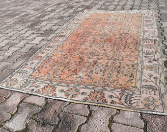 Vintage Turkish Wool Runner Rug: Hand-Knotted Oushak, Pastel (3'7x6'6 ft)