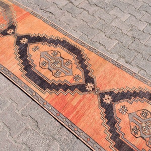 Vintage Wool Runner Rug: 2&#39;1x12&#39;5 ft, Anatolian Oushak Rug