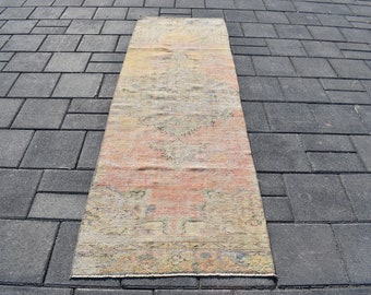 Handmade Wool Oushak Runner Rug: Pastel Turkish Rug (2'6x7'9 ft)