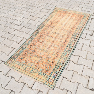 2x6 OUSHAK RUG,Vintage Rug,Turkish Runner Rug,Turkey Rug,2'7X6'4 ft,Oushak Runner Rug,Turkish Rug,Rugs,Turkey Runner Rug,Anatolian Rug,1243