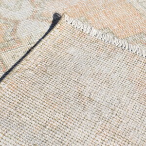 Vintage Turks Oushak-loperkleed 3 x 9: handgemaakt wollen gangkleed afbeelding 9