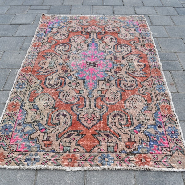 4x7 COLORFUL RUG,Turkish Rug4x6,Turkey 4x6 Rug,4x6 Area Rug,Special Rug,Colorful Rug,Decorative Rug,Oushak 4x6 Rug,4'4x6'9 ft,4630