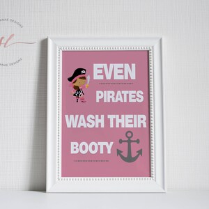 Even Pirates Wash Their Booty Wall Decor// Bathroom Wall Decor// Home ...
