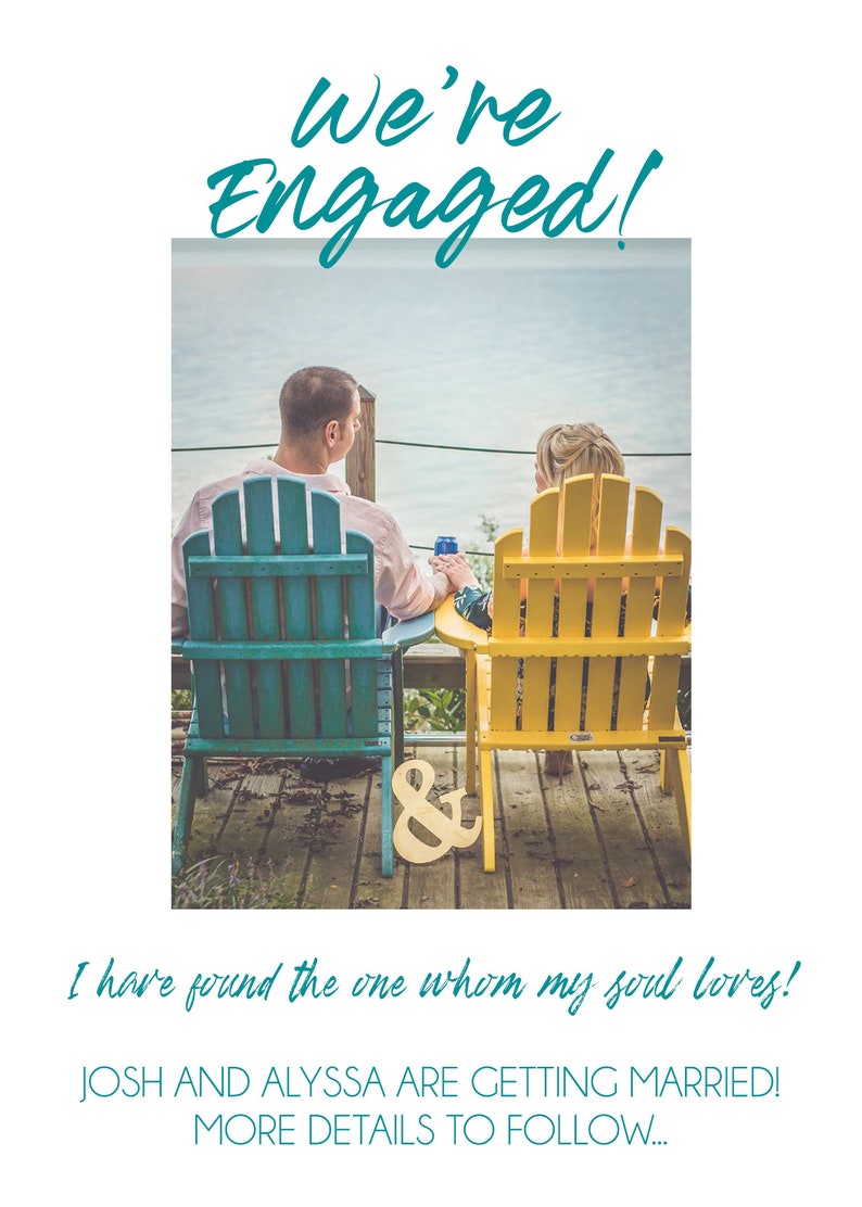 I Found the One My Soul Loves Engagement Announcement// - Etsy